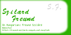 szilard freund business card
