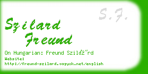 szilard freund business card